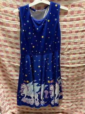 Girls' Blue Unicorn & Stars Halloween Costume Dress